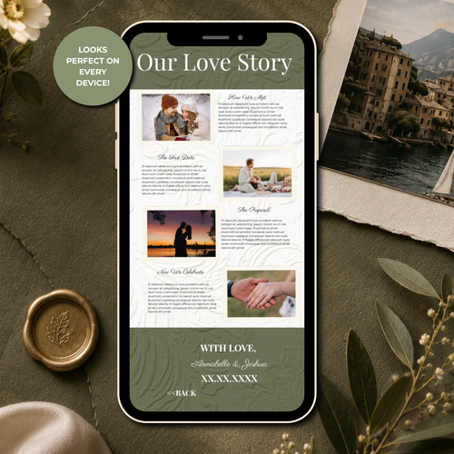 Sage Green Wedding Website Template | Editable Canva Design