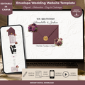 Maroon Wedding Website Template | Editable Canva Wedding Website